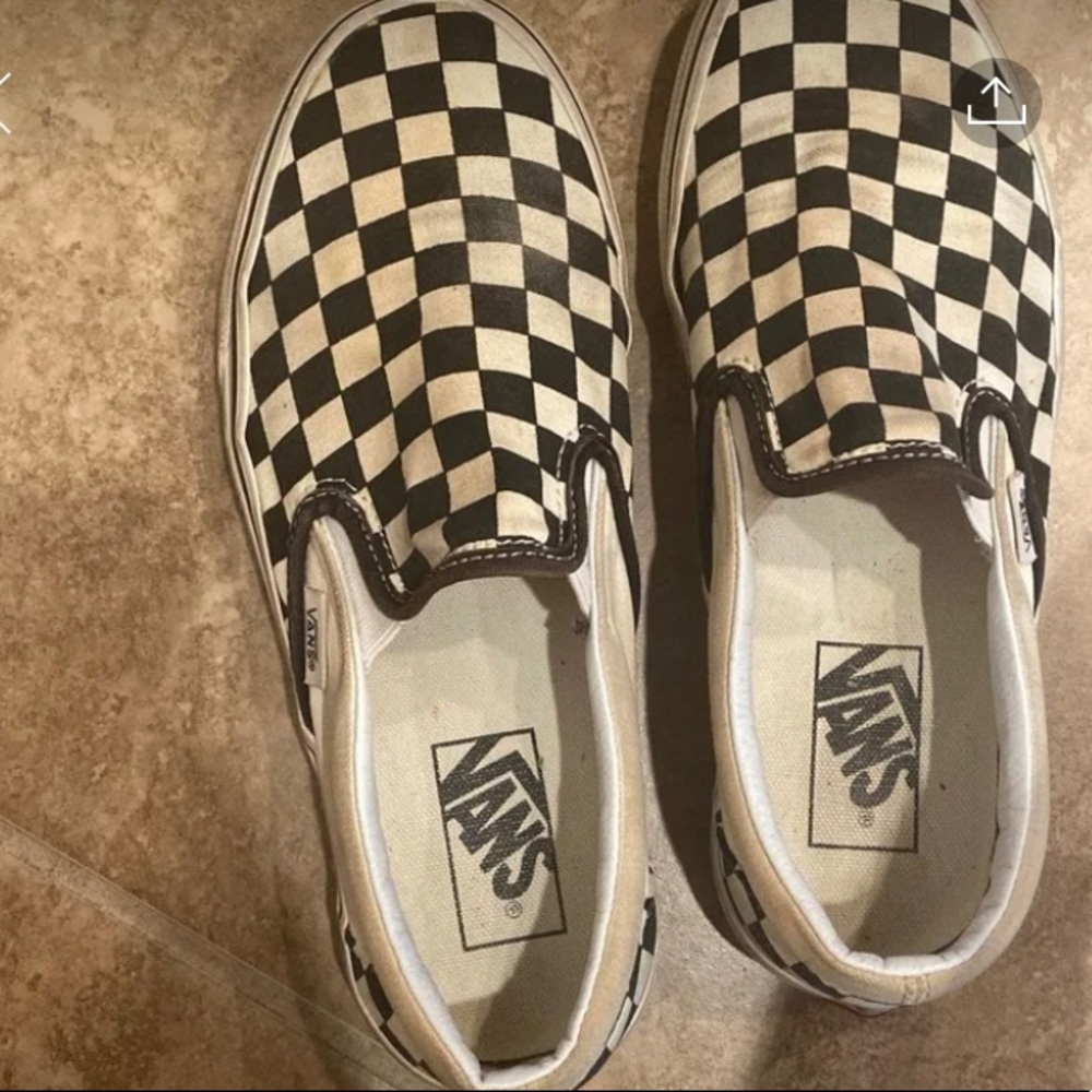 checkered vans slip one